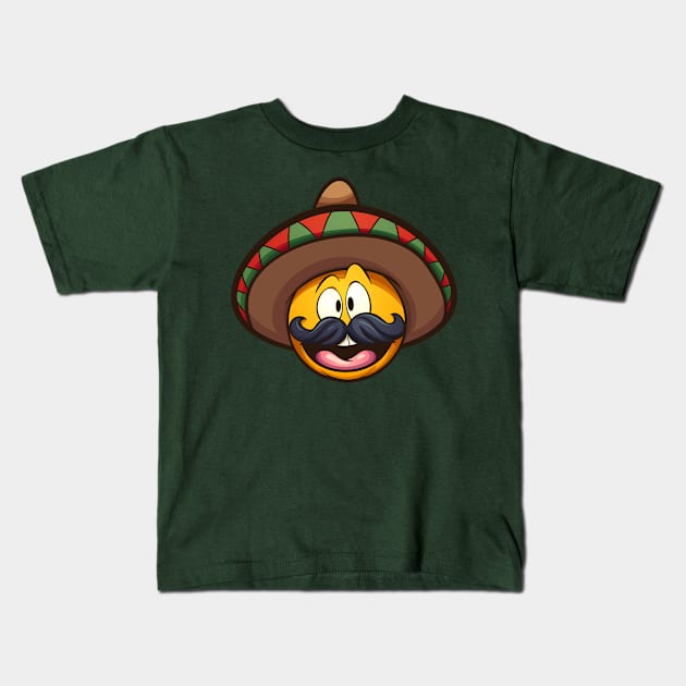 Cartoon Mexican emoticon. Kids T-Shirt by memoangeles